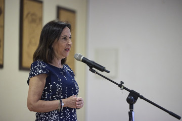 La ministra de Defensa, Margarita Robles, durante una visita a la Brigada ‘Guadarrama’ XII, en la base Militar ‘El Goloso’, a 25 de agosto de 2025, en Madrid (España).