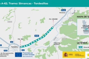 A-62 entre Simancas y Tordesilals (Valladolid).