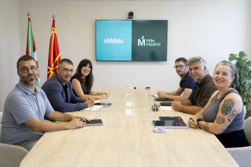 Reunión de las delegaciones de EH BIldu y Más Madrid en Bilbao