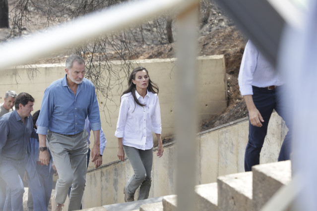 Los Reyes durante su visita al Parque de Las Médulas, a 27 de agosto de 2025, en Carucedo, León, Castilla y León (España).