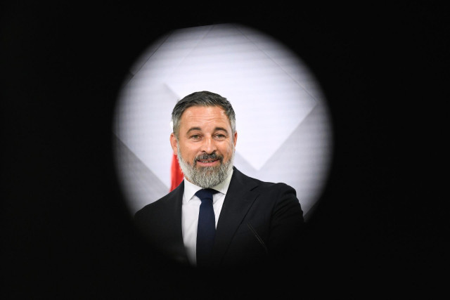 El presidente de Vox, Santiago Abascal comparece ante los medios