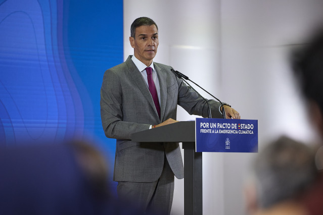 El presidente del Gobierno, Pedro Sánchez, este lunes.