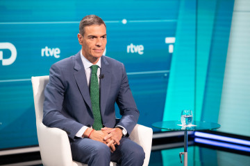 El presidente del Gobierno, Pedro Sánchez, durante su entrevista en RTVE.