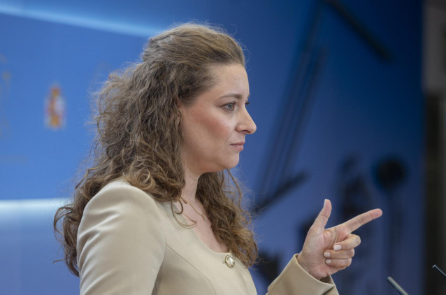 La portavoz del PP en el Congreso, Ester Muñoz, durante una rueda de prensa posterior a la Junta de Portavoces,  a 2 de septiembre de 2025, en Madrid (España).