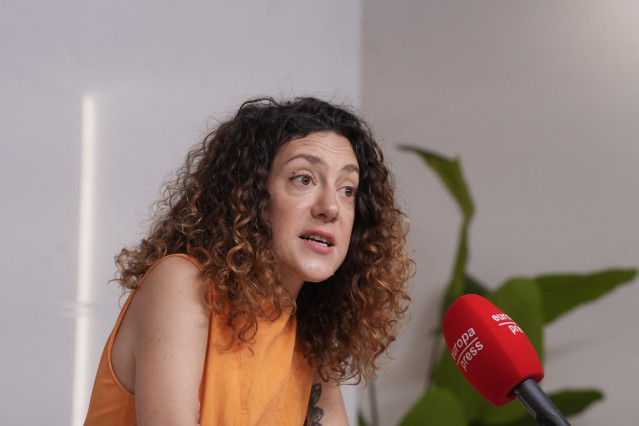 Archivo - La diputada de Sumar en el Congreso, Aina Vidal, durante una entrevista para Europa Press, en la sede de Barcelona En Comú, a 28 de julio de 2025, en Barcelona, Cataluña (España).