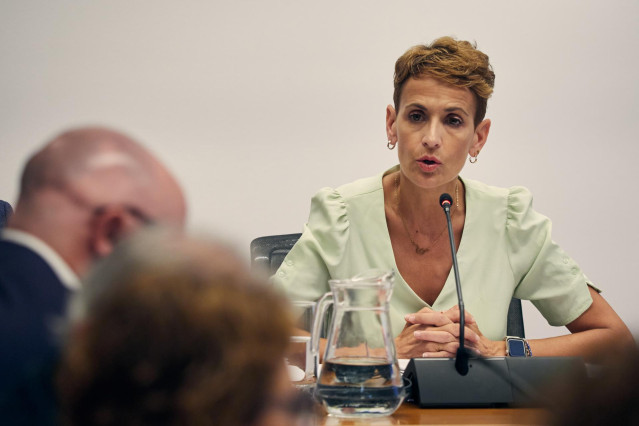 Archivo - La presidenta del Gobierno de Navarra, María Chivite.