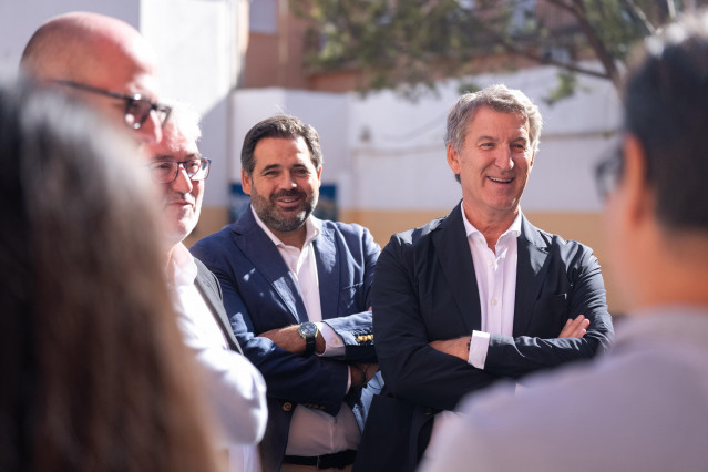 El presidente del Partido Popular, Alberto Núñez Feijóo, en Guadalajara