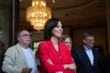 La ministra de Ciencia, Innovación y Universidades, Diana Morant, llega a un desayuno informativo organizado por Prensa Ibérica, en The Westin Valencia