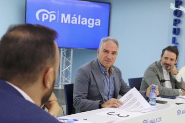 Archivo - El vicesecretario de Política Autonómica, Local y Análisis Electoral del PP y diputado por Málaga de la formación en el Congreso, Elías Bendodo, junto al secretario general de los 'pop