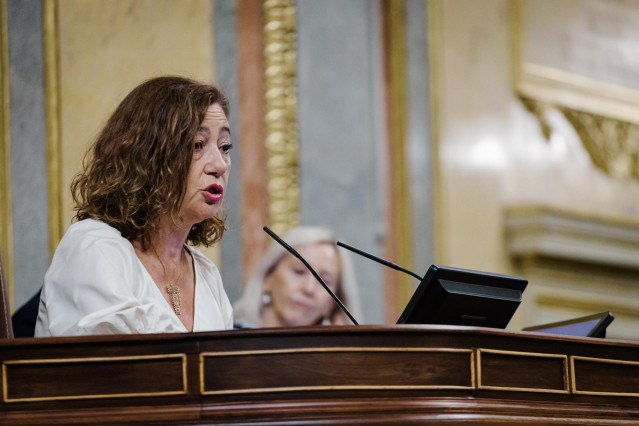 La presidenta del Congreso, Francina Armengol, durante un pleno en el Congreso de los Diputados, a 10 de septiembre de 2025, en Madrid (España).