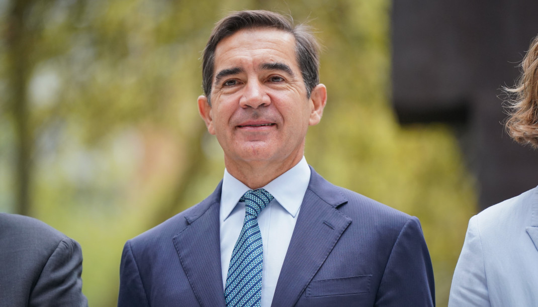 El presidente del BBVA, Carlos Torres Vila,  a 12 de septiembre de 2025, en Bilbao, Vizcaya, País Vasco (España).