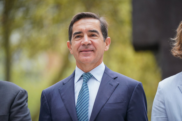 El presidente del BBVA, Carlos Torres Vila,  a 12 de septiembre de 2025, en Bilbao, Vizcaya, País Vasco (España).