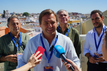 Antonio Repullo, secretario general del PP-A este domingo en Sevilla.
