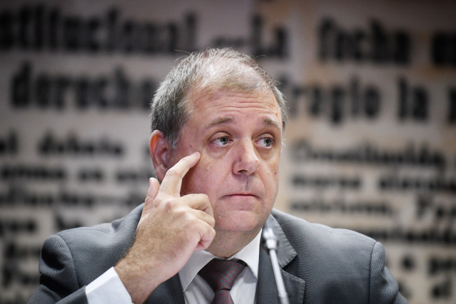 El consejero de la sociedad española de participaciones industriales (SEPI) y expresidente de correos y telégrafos, Juan Manuel Serrano Quintana, comparece en la Comisión de Investigación del ‘caso Koldo’.