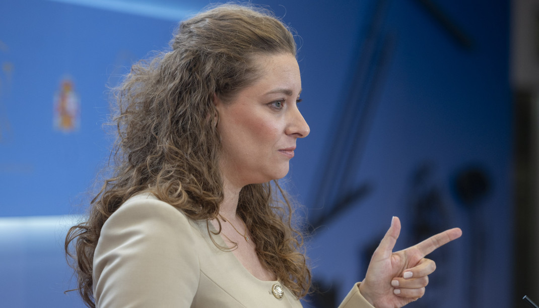 La portavoz del PP en el Congreso, Ester Muñoz, durante una rueda de prensa posterior a la Junta de Portavoces,  a 2 de septiembre de 2025, en Madrid (España).