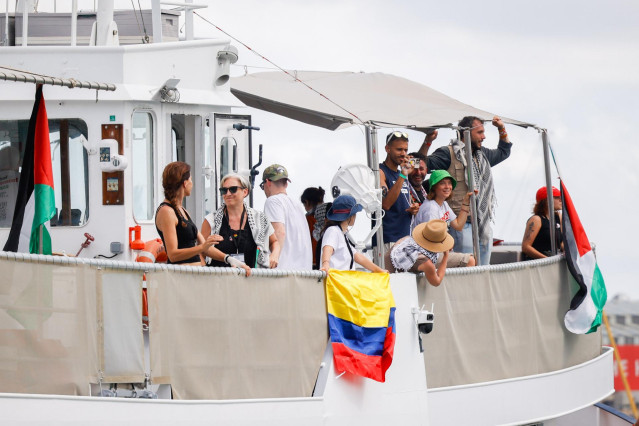 Despedida a la Global Sumud Flotilla en el Puerto de Barcelona, a 31 de agosto de 2025
