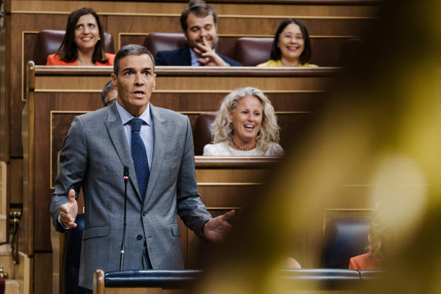 El presidente del Gobierno, Pedro Sánchez, interviene durante un pleno en el Congreso de los Diputados, a 10 de septiembre de 2025, en Madrid (España).