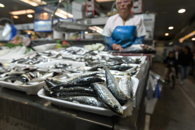 Archivo - Sardinas en las pescaderías de la Praza de Lugo,