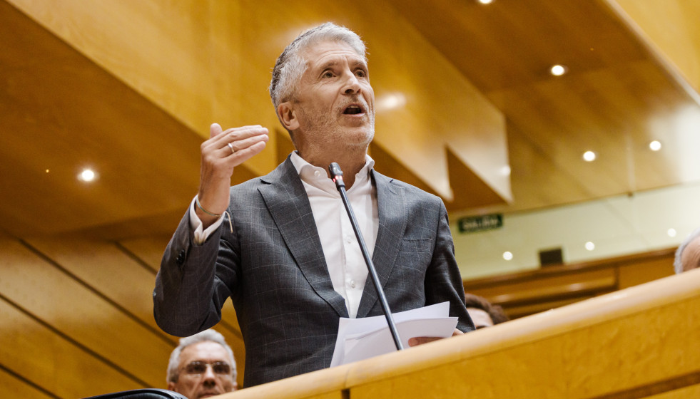 El ministro del Interior, Fernando Grande Marlaska, durante una sesión de control al Gobierno en el Senado, a 16 de septiembre de 2025, en Madrid.