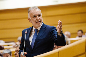 El ministro de Política Territorial y Memoria Democrática, Ángel Víctor Torres, durante una sesión de control al Gobierno en el Senado.