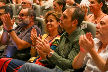 El coordinador general de IU Andalucía, Toni Valero, en el acto celebraro este sábado por Por Andalucía con movimientos sociales.