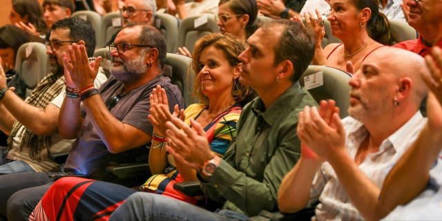 El coordinador general de IU Andalucía, Toni Valero, en el acto celebraro este sábado por Por Andalucía con movimientos sociales.
