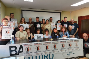 Archivo - Rueda de prensa de los seis de Zaragoza