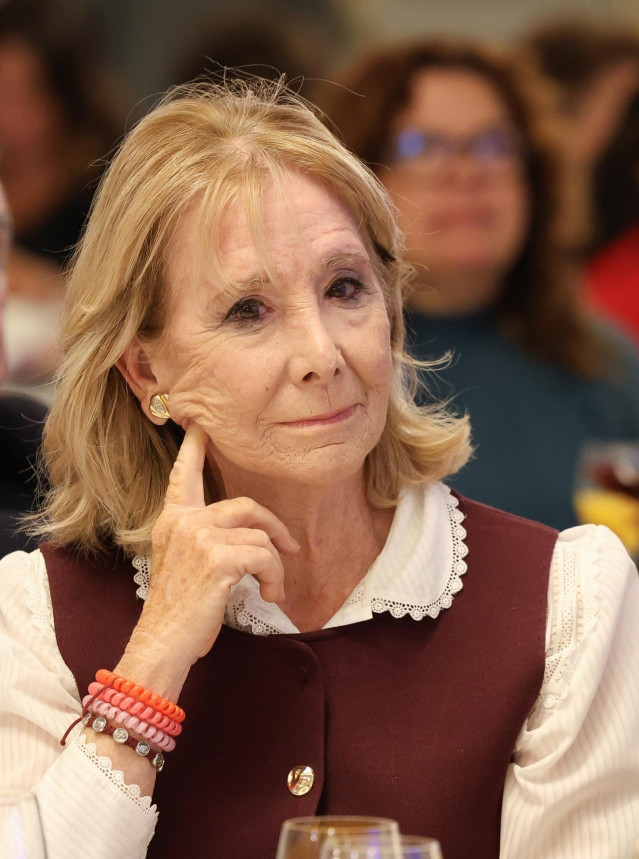 La expresidenta de la Comunidad de Madrid, Esperanza Aguirre, durante un desayuno informativo de Fórum Europa, en The Palace Hotel, a 24 de septiembre de 2025, en Madrid (España).
