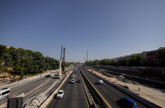 Archivo - Vista de obras en la M-30