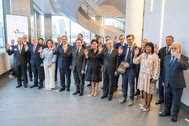 El ministro de Asuntos Exteriores, Unión Europea y Cooperación, José Manuel Albares, y los cancilleres iberoamericanos durante la reunión mantenida en Nueva York en los márgenes de la Asamblea de Naciones Unidas