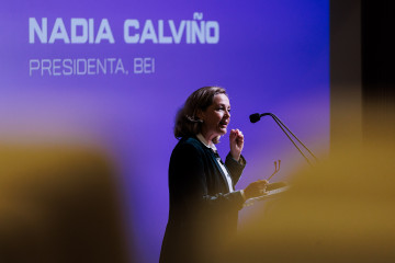 Archivo - La presidenta del Banco Europeo de Inversiones, Nadia Calviño, en la jornada Tech Champions Made in Europe, a 30 de octubre de 2024, en Madrid (España).