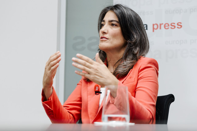 La portavoz de Más Madrid en la Asamblea regional, Manuela Bergerot, durante una entrevista con Europa Press.