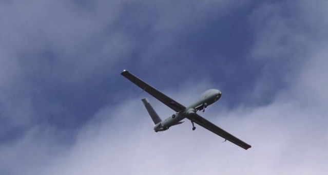 Un dron Hermes 900 de Elbit Systems