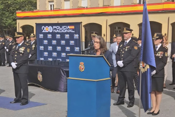 La delegada del Gobierno en el País Vasco, Marisol Garmendia, en los actos con motivo de la celebración del Día de la Policía Nacional 2025 en Basauri.