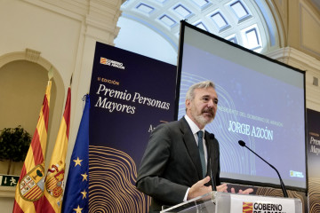 El presidente de Aragón, Jorge Azcón, en un acto en Zaragoza.