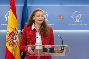 La portavoz del PP, Ester Muñoz, en una rueda de prensa