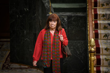 Archivo - La presidenta del PSOE, Cristina Narbona, a su llegada a una sesión plenaria en el Congreso de los Diputados, a 25 de marzo de 2025, en Madrid (España).