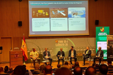 Indra presenta sus drones, sistemas antidrón y radares de vanguardia críticos en el 'Foro 2E+I Ejército 35'.