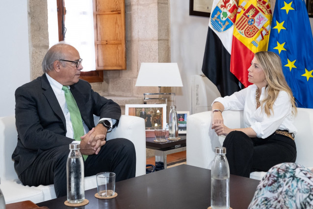 El CEO de Iberdrola, Mario Ruiz-Tagle, en la reunión con la presidenta de la Junta de Extremadura, María Guardiola.
