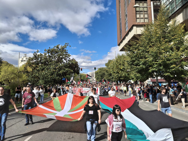 Manifestación en Pamplona en apoyo a Palestina.