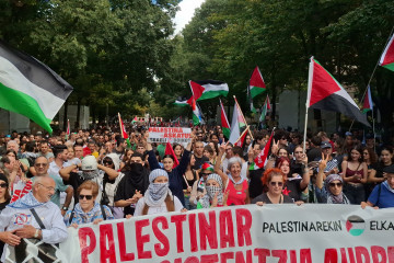 Manifestación en Pamplona en solidaridad con Palestina y para reclamar la 