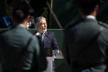 El ministro del Interior, Fernando Grande-Marlaska, preside el acto central de celebración de la festividad de la Virgen del Pilar, Patrona de la Guardia Civil, a 5 de octubre de 2025, en Cuenca, Cas