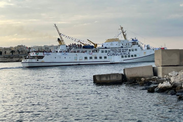 El barco 'Conscience', miembro de una flotilla que navega rumbo a Gaza