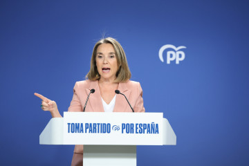 La vicesecretaria de Regeneración Institucional del Partido Popular y diputada, Cuca Gamarra, ofrece una rueda de prensa tras el Comité de Dirección del PP, a 6 de octubre de 2025, en Madrid (Espa