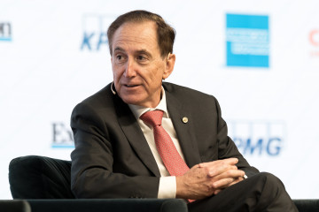El presidente de Mapfre, Antonio Huertas, interviene en la segunda jornada del XVI Encuentro Financiero del sector bancario, organizado por 'Expansión', KPMG, American Express y Cunef Universidad, en