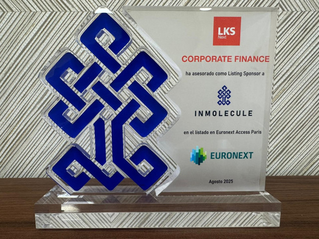 LKS Next Corporate acompaña a Inmolecule en su debut bursátil en la Bolsa de París.