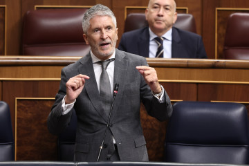 El ministro del Interior, Fernando Grande-Marlaska, interviene durante una sesión de Control al Gobierno, en el Congreso de los Diputados
