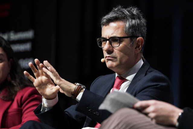 El ministro de la Presidencia, Justicia y Relaciones con las Cortes, Félix Bolaños, interviene en la IX Cumbre Global de la Alianza de Gobierno Abierto (OGP) 2025, a 8 de octubre de 2025, en Vitoria-Gasteiz (Álava)