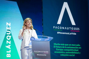 Archivo - La presidenta de Faconauto, Marta Blázquez, en el Congreso Faconauto 2025, en el Palacio Municipal de Ifeman en Madrid.