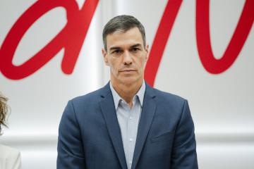 El presidente del Gobierno y secretario general del PSOE, Pedro Sánchez, preside la reunión de la Comisión Ejecutiva Federal (CEF) en la sede del PSOE en la calle Ferraz, a 9 de octubre de 2025, en